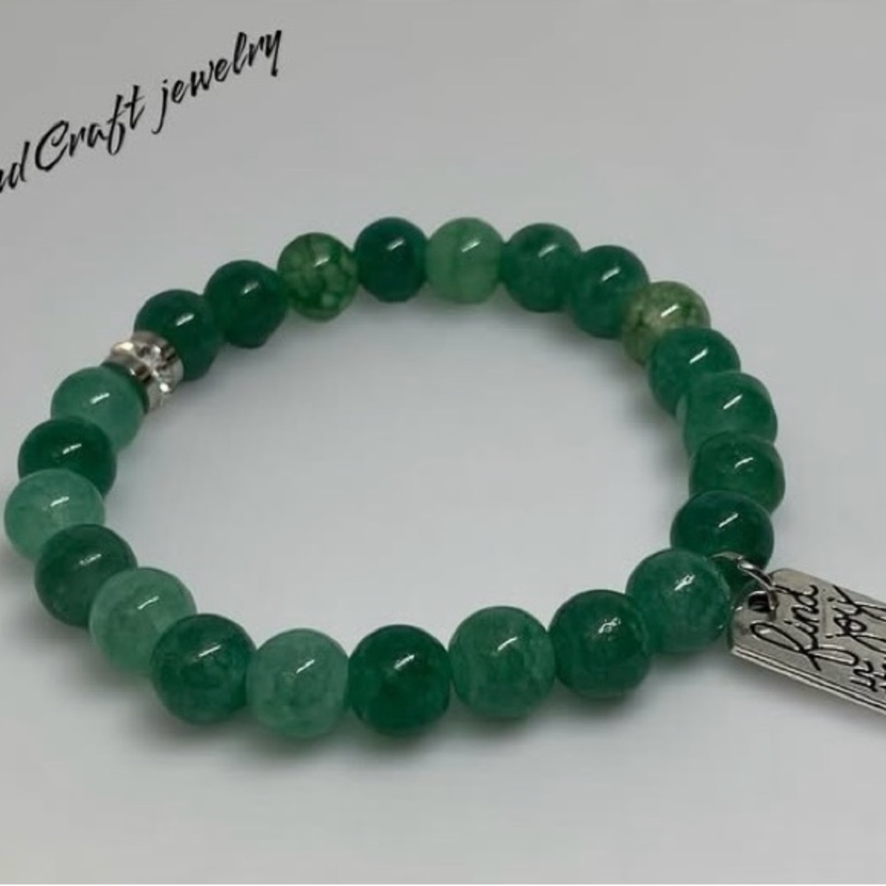 Emerald Green Aventurine Bracelet with Silver Filigree Clasp